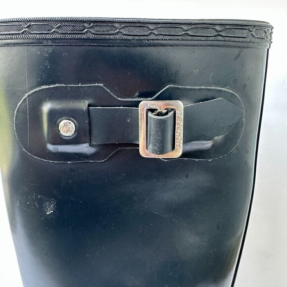 Hunter Boots Women's Original Tall Gloss Rain Boot Navy Size 7 - Picture 7 of 10